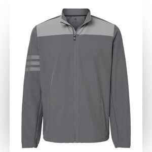 ADIDAS‎ Gray 3-Stripes Full-Zip Jacket Size Large Durable Water Repellant Hiking